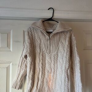 All in Favor Cream Cable Knit Turtleneck Sweater
